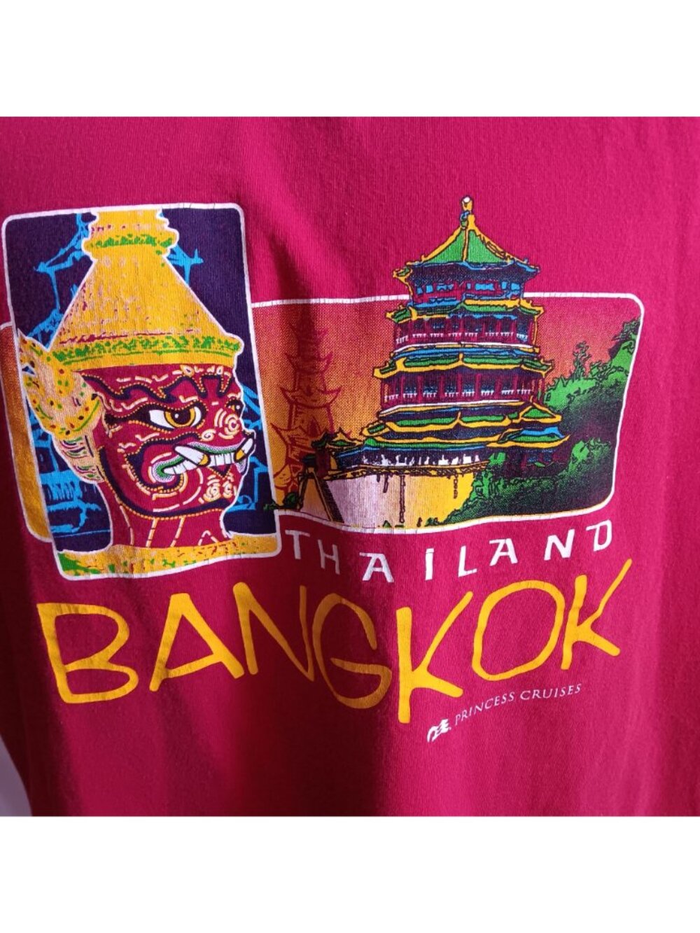 Men's Single Stitch Red XXL Princess Cruise Thailand 2XL Vintage T-shirt